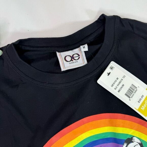 Queer Eye Tee Shirt Mens Medium Black Choose Kindness LGBGQ Crewneck New RAinbow - Picture 3 of 9